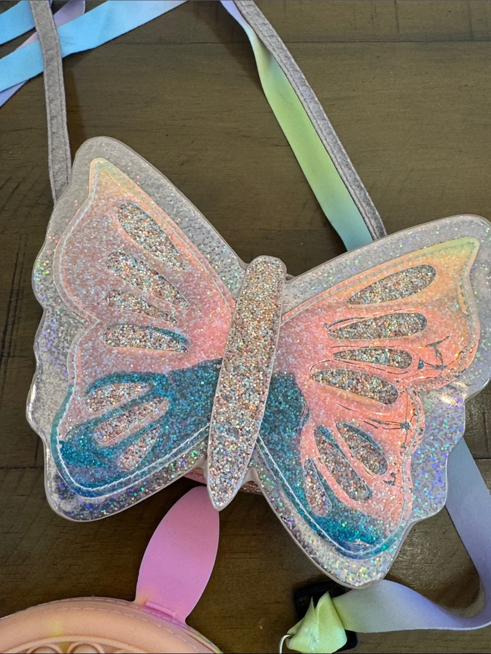 Kids Rainbow Pop-It Crossbody Bag - Pink Butterfly & Unicorn Styles